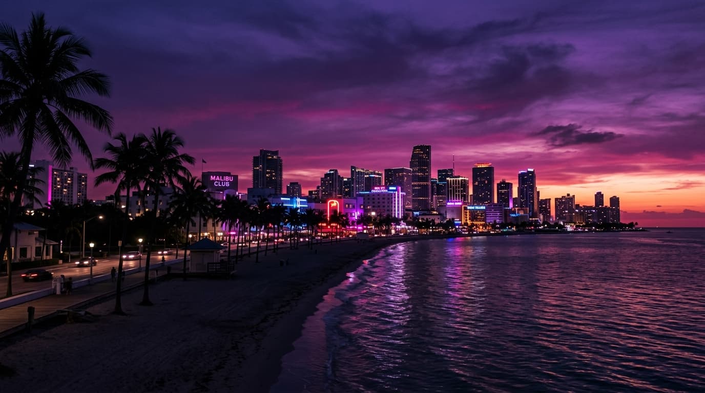 Vice City Sunset Skyline Atmosphere